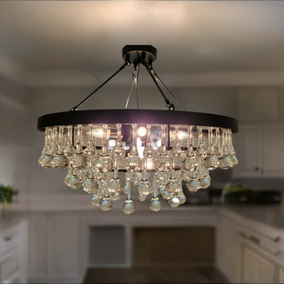 Lustre unique à 9 lumières avec accents de cristal Englehart