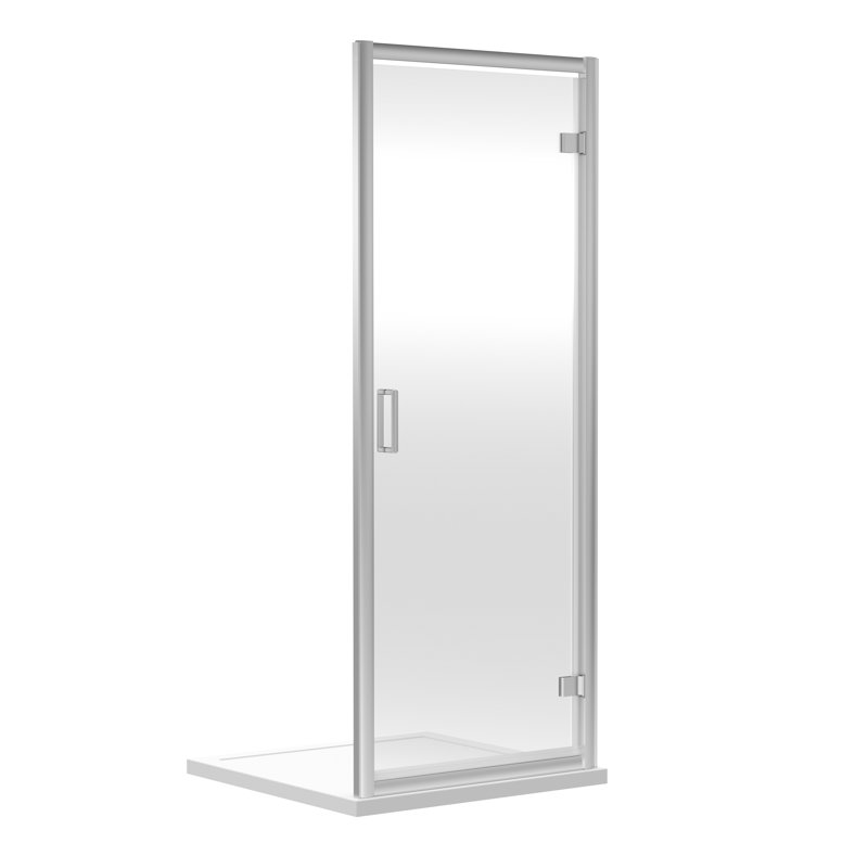 Rene 1850mm H Pivot Framed Shower Door with Clear Glass, 185cm H x 800cm W x 20cm D