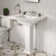 Town White Ceramic Rectangular Pedestal Bathroom Sink with Overflow