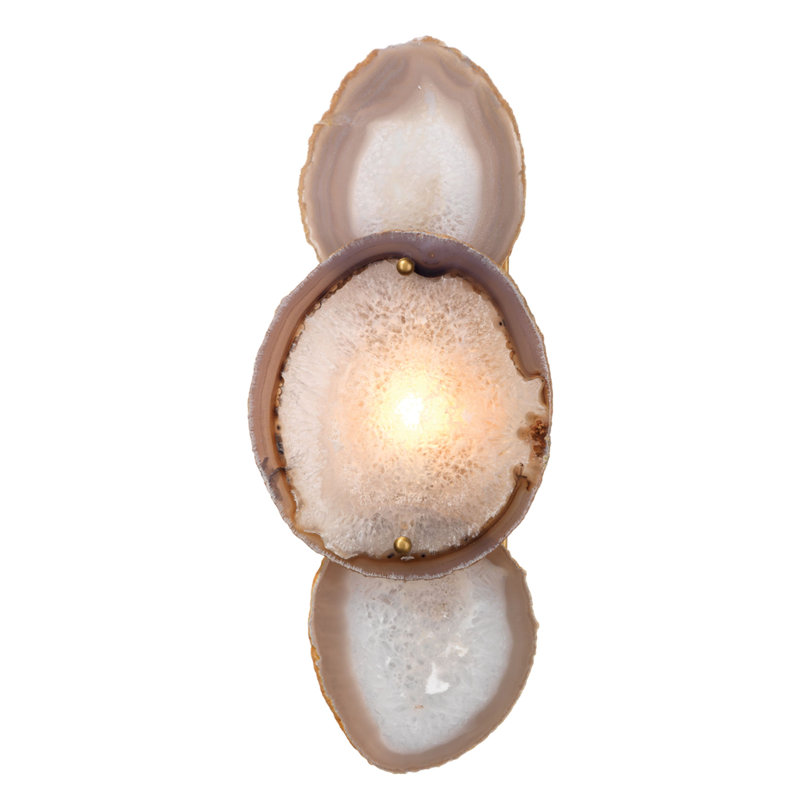 Natural Agate and Steel Direct Wired Sconce