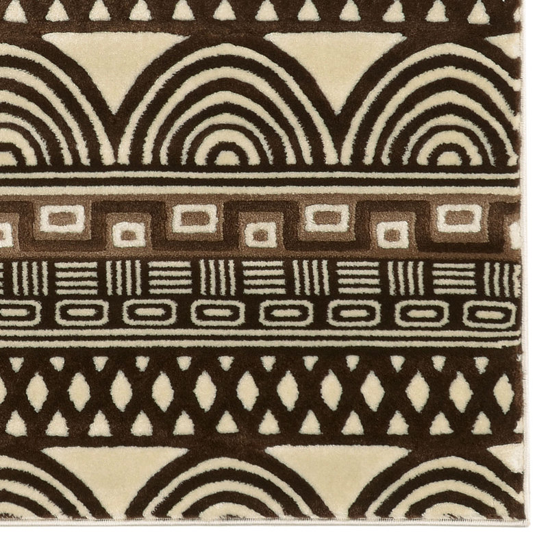 Tapis ivoire / chocolat Kirbyville, Rectangle 5 pi x 7 pi
