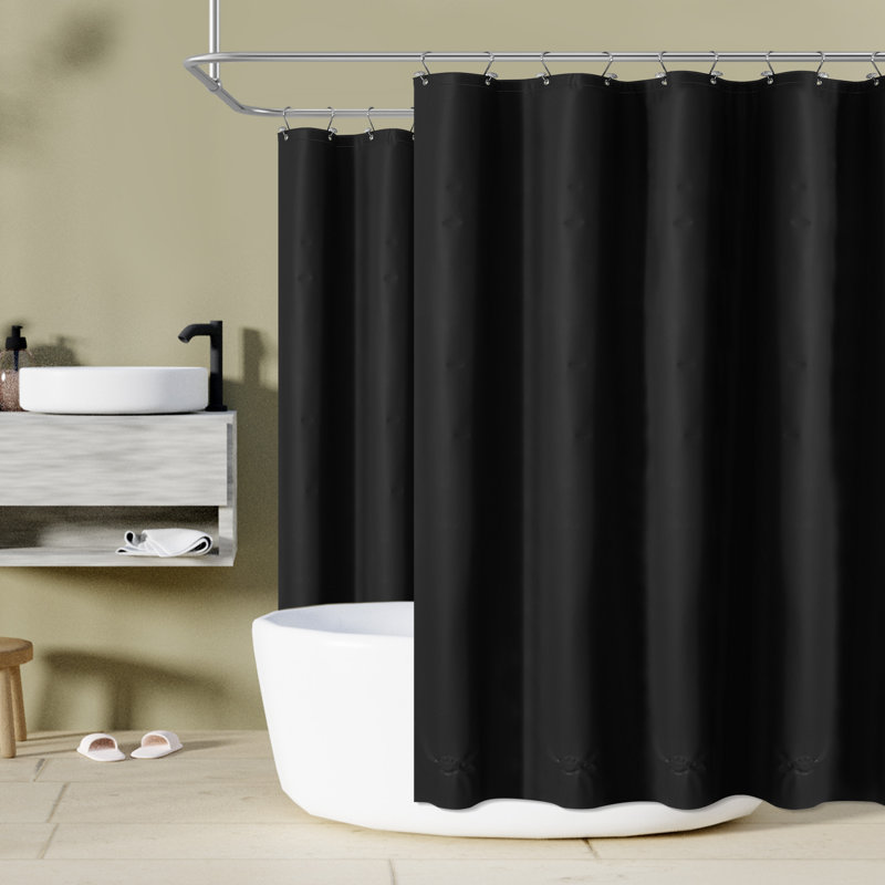 Rideau de douche Waterpoof, H 70 po x l 180 po, Noir