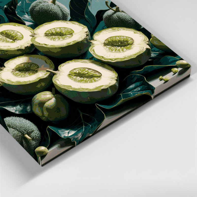 «Fruit Feijoa Green», art mural sur toile, H 12 po x l 12 po