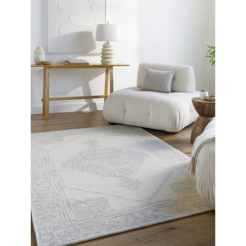 Buckholts Traditional Hand Tufted Area Rug, Rectangle 8' x 10'