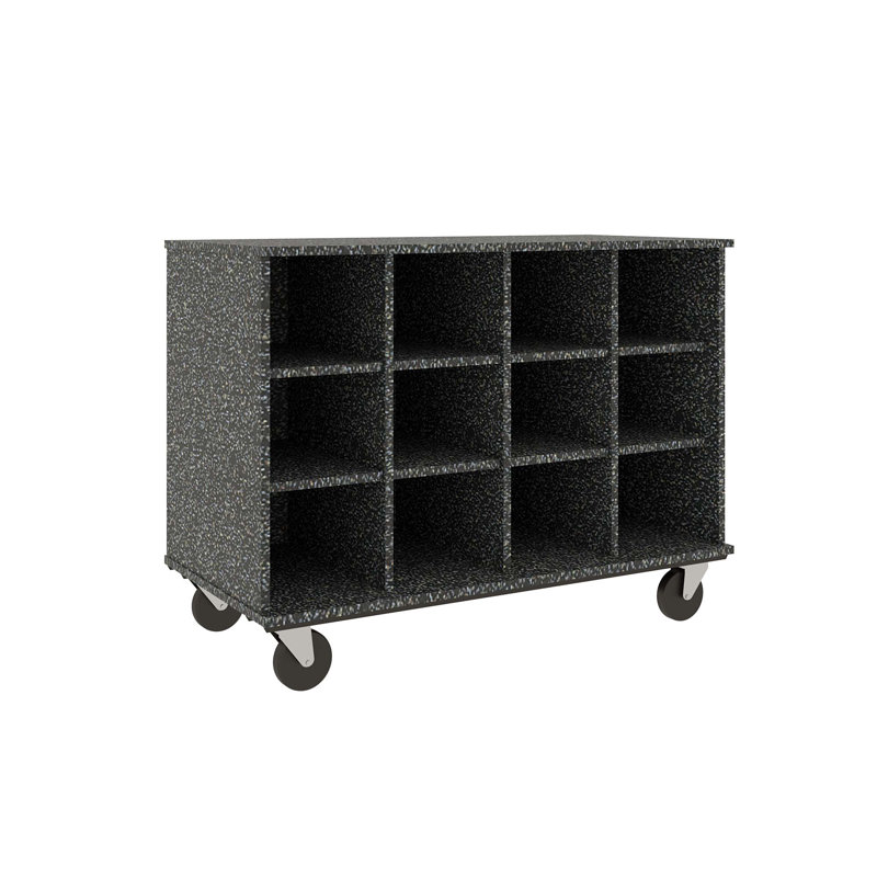 Casier mobile à 12 compartiments avec roulettes, Graphite nebula