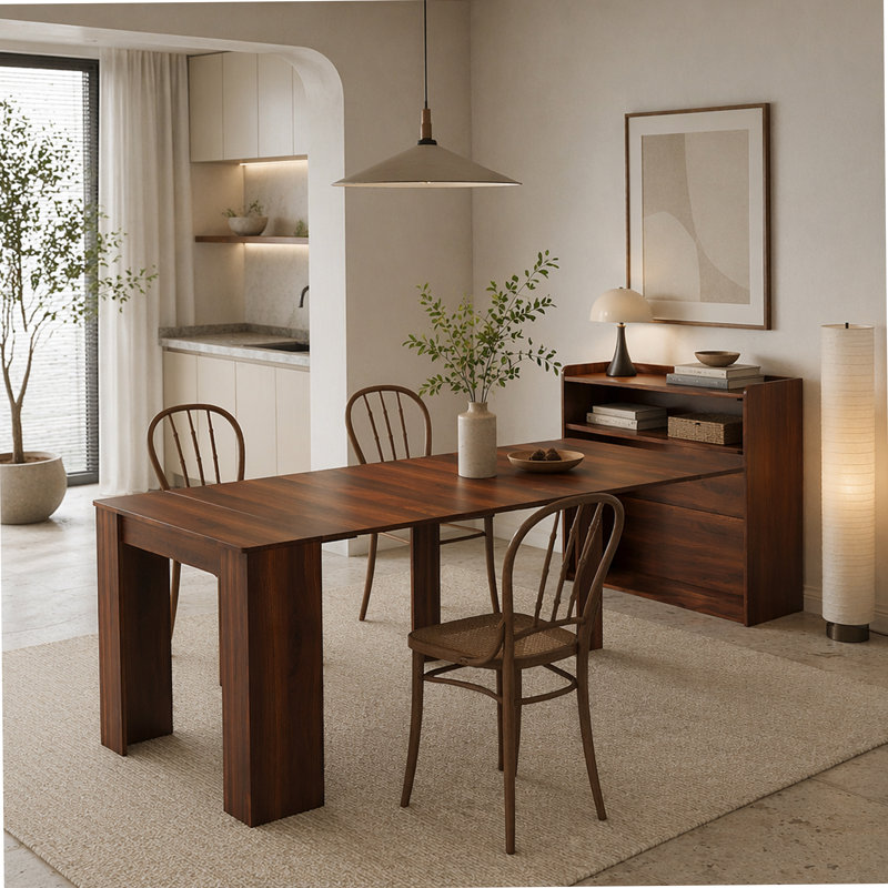 Modern Extendable Dining Table with Storage