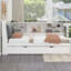Lit plateforme en bois avec lit gigogne, tablettes et tête de lit-107364927-107364928