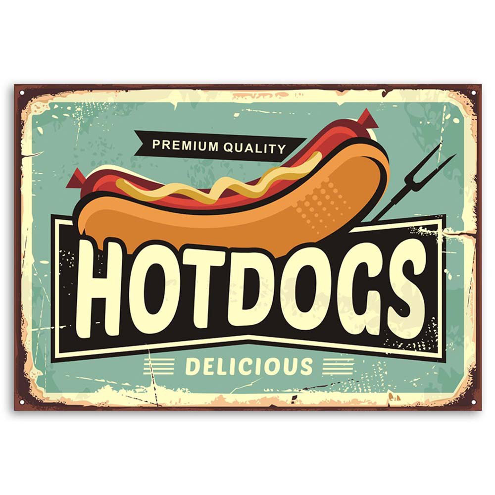 Leinwandbild Retro Hot Dog Sign