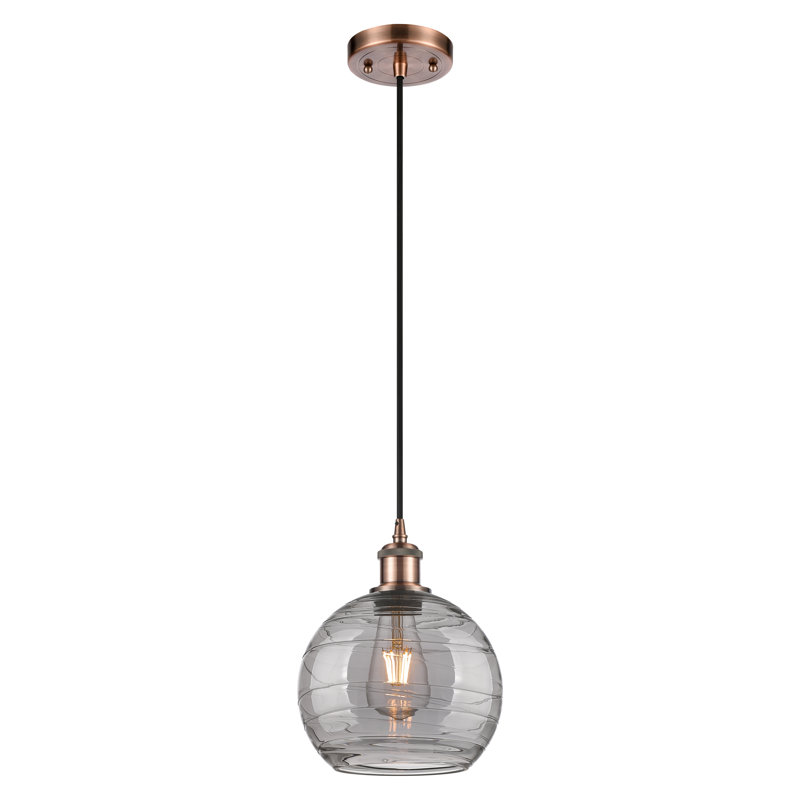 Mullins 1 - Light Single Globe Pendant, Antique Copper