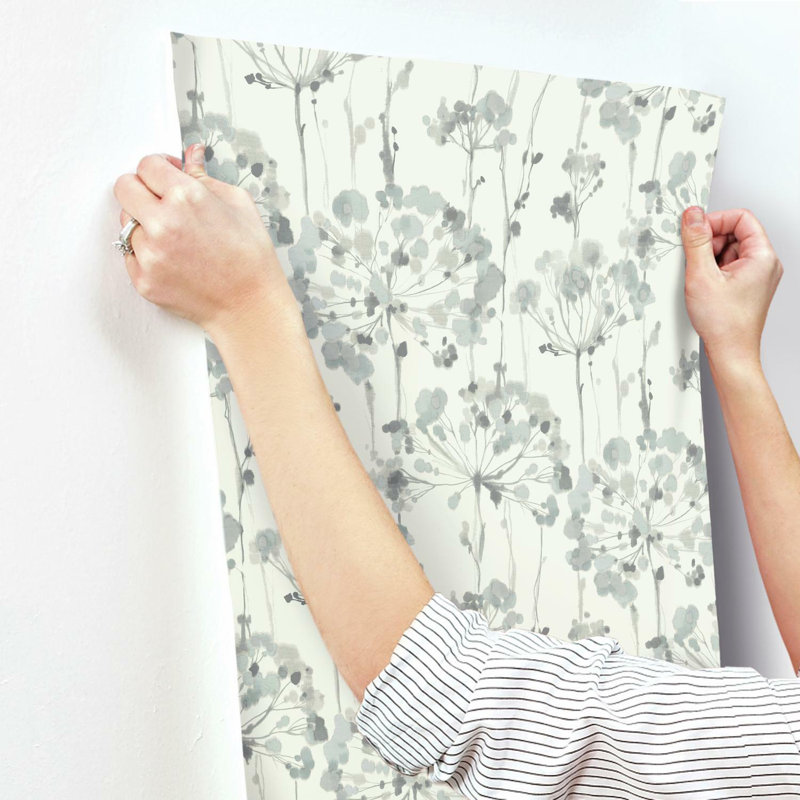 Papier peint Flourish, Bleu / gris