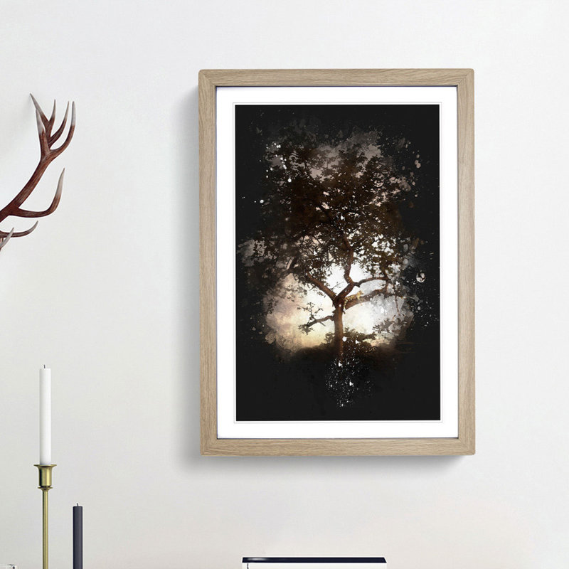 'Leopard Siesta' - Picture Frame Graphic Art Print, Oak Framed, 33cm H x 24cm W x 2cm D