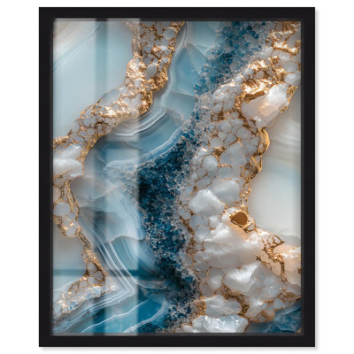 «Lapis River Shadowbox Print» sarcelle, art abstrait par Art Remedy