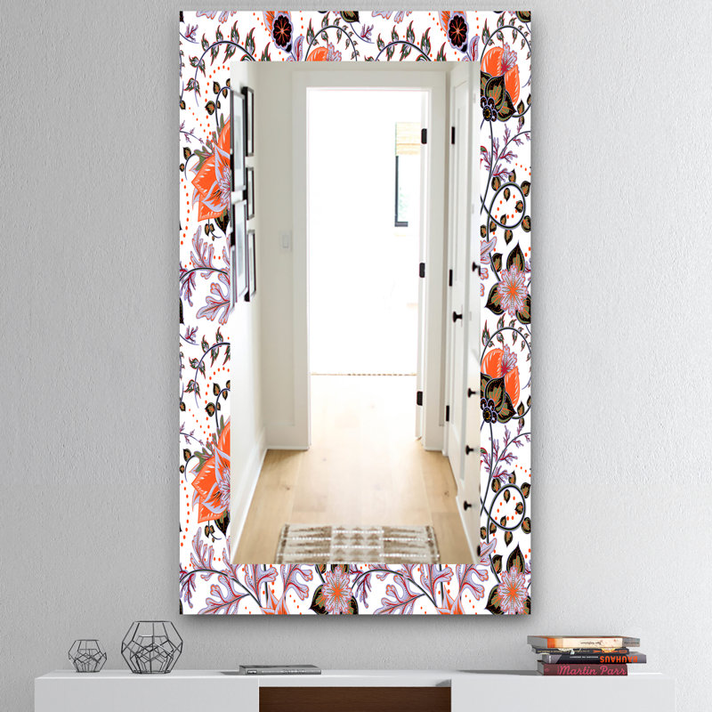 Miroir mural à motif de texture moderne et contemporain, H 39,4 po x l 29,5 po, Floral