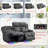 Power Reclining Sofa With Heat And Massage, Bluetooth Speakers And LED Lights, 3 Seater Dual Recliner Sofa With USB Ports And Cup Holders-1771796347