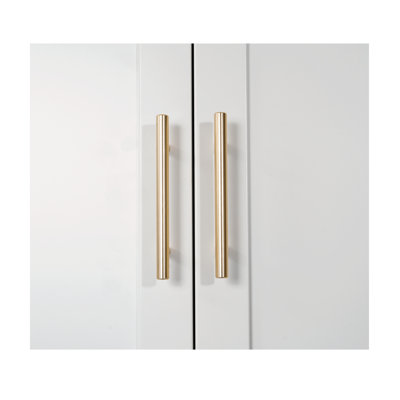 71'' 2 Shapely Doors Cabinet, Metal Storage Cabinet with Doors and Adjustable Shelves, for Bedroom, Living Room, Kitchen(White)