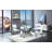Wilken Glass Top Metal Base Dining Table-1507341066