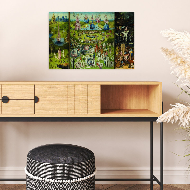 The Garden Of Earthly Delights 1504 Classic Surreal Wildlife Wall Art Print by Hieronymus Bosch - Wrapped Canvas Print