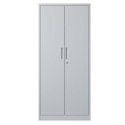 Armoire de rangement en métal 71 po H, armoire verrouillable en acier à outils blanc avec portes et 3 tablettes réglables, armoires hautes pour systèmes de rangement de garage