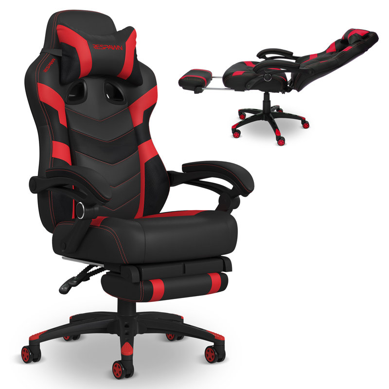 RESPAWN 110 Pro Ergonomic Gaming Chair with Footrest for Adults - Comfortable Office Gaming Recliner with Lumbar Support and Headrest, Racing Style Video Game Chairs for Computer Gamer