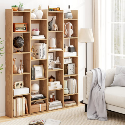 Home Bookshelf 11-Tier Bookcase With Anti-Tipping Kits
