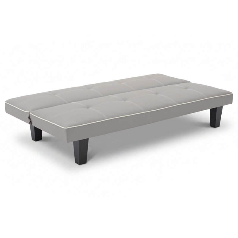 Canapé-lit futon convertible 68,5 po, canapé-lit ajustable en similicuir avec structure en bois massif, Grey