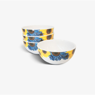 Blue Sunflower Faux Linen Napkin