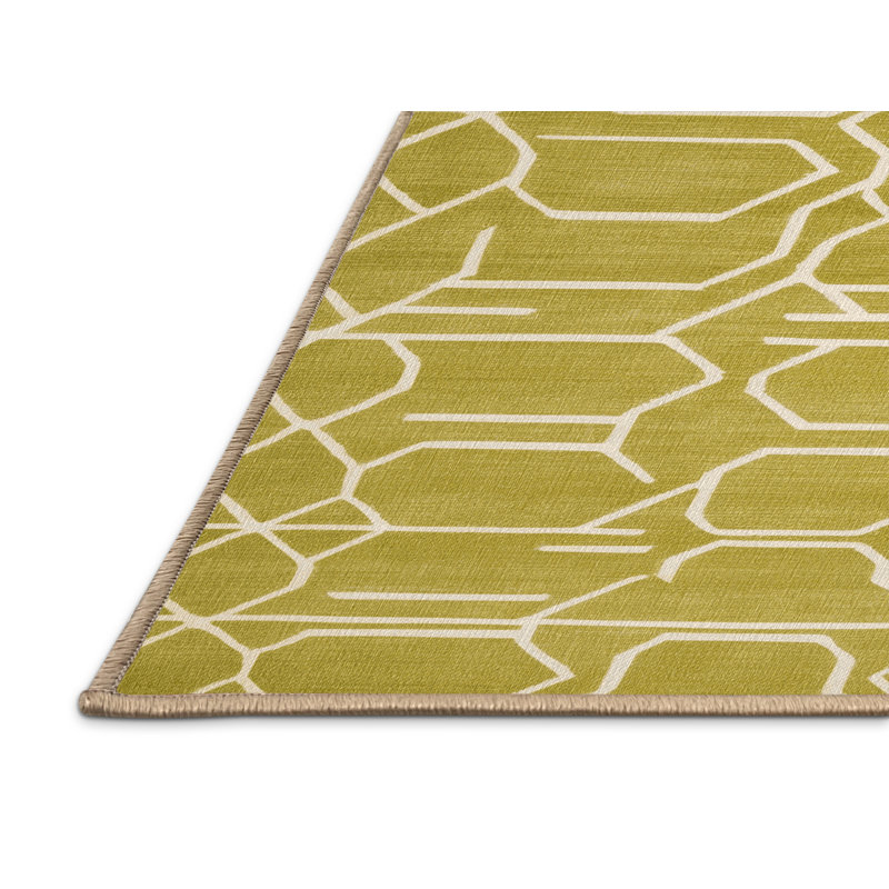 Tapis brun treillis lavable à la machine, Rectangulaire 2 pi x 3 pi