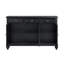 Table basse 55,5 po à 3 tiroirs et 3 portes en bois massif noir 55,5 po-1086834130