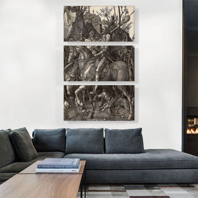 " Knight, Death And The Devil " by Albrecht Durer 3 - Pieces Painting Print