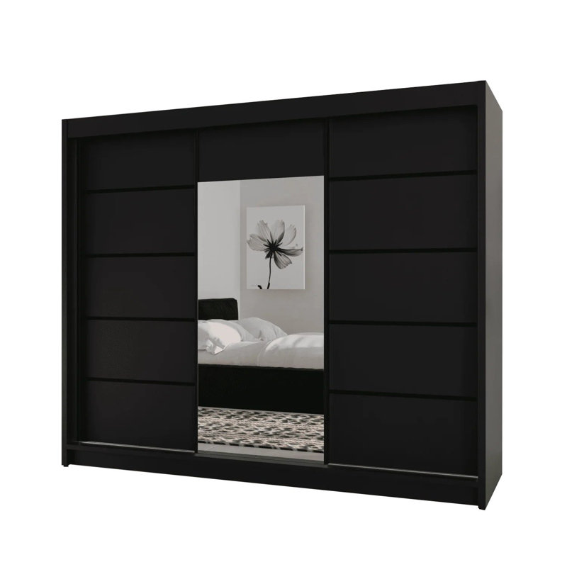 Dalyla 3 Door Sliding Wardrobe, Black