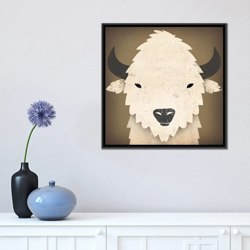 Art encadré Penarth Buffalo, H 18 po x l 18 po x P 1,5 po, Toile avec cadre noir