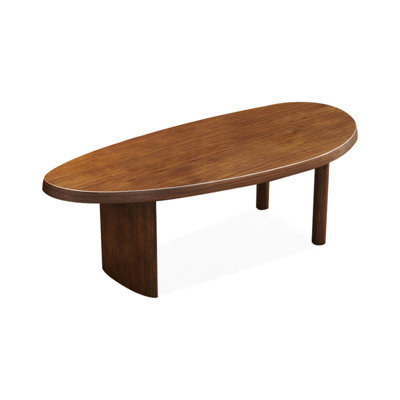 Table de salle à manger en bois de pin massif brun de forme unique