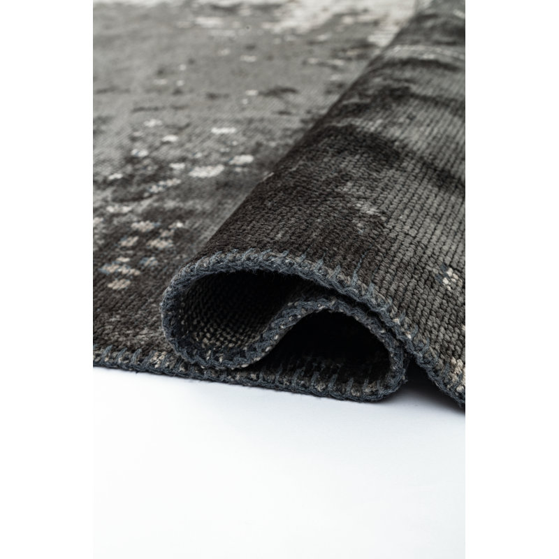 Rapture Black/Gray Abstract Luxury Area Rug, Rectangle 7'10" x 9'10"