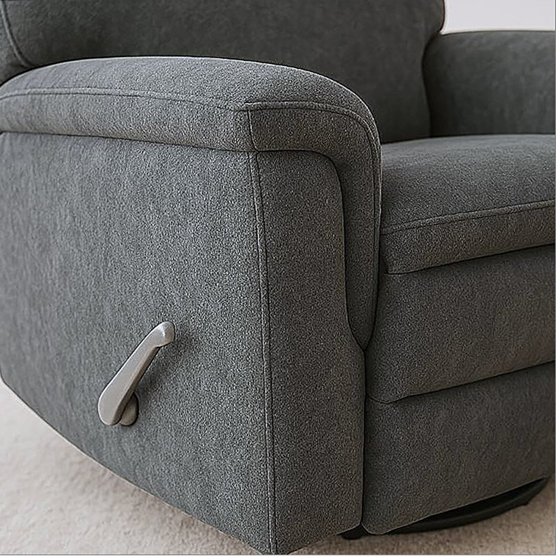 Fauteuil inclinable pivotant Gellar, bouleau, Métal industriel