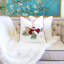 Coussin de Noël avec broderie pomme de pin et ornement - 20 x 20 avec ensemble de 2 insertions-124862046