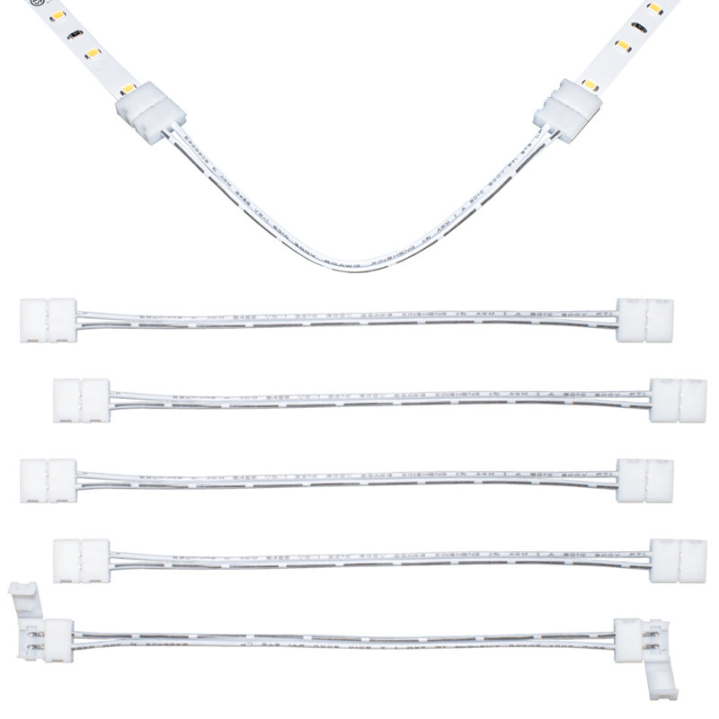 2 Pin Snap LED Strip Light Tape to Tape Connectors, 6 Pack