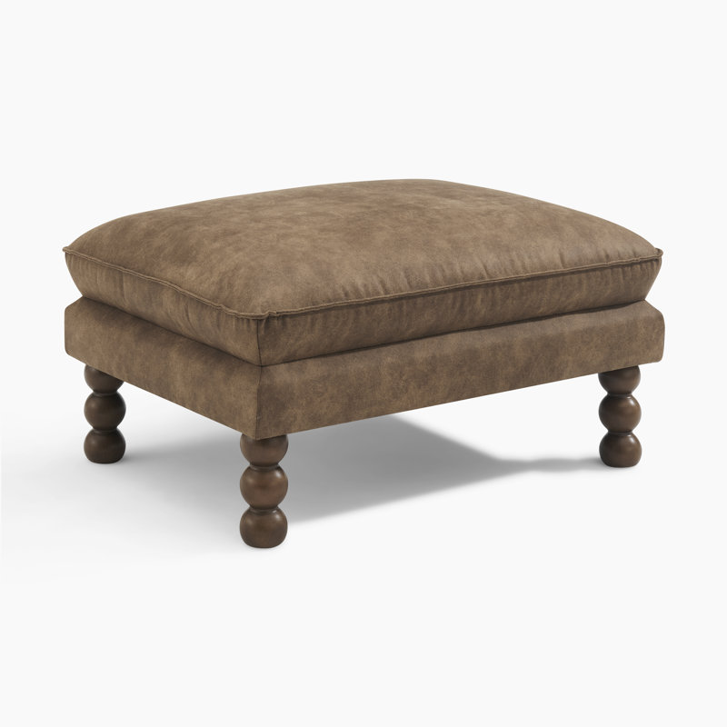 Marilyn 84 Wide Ottoman, Brown Faux Leather