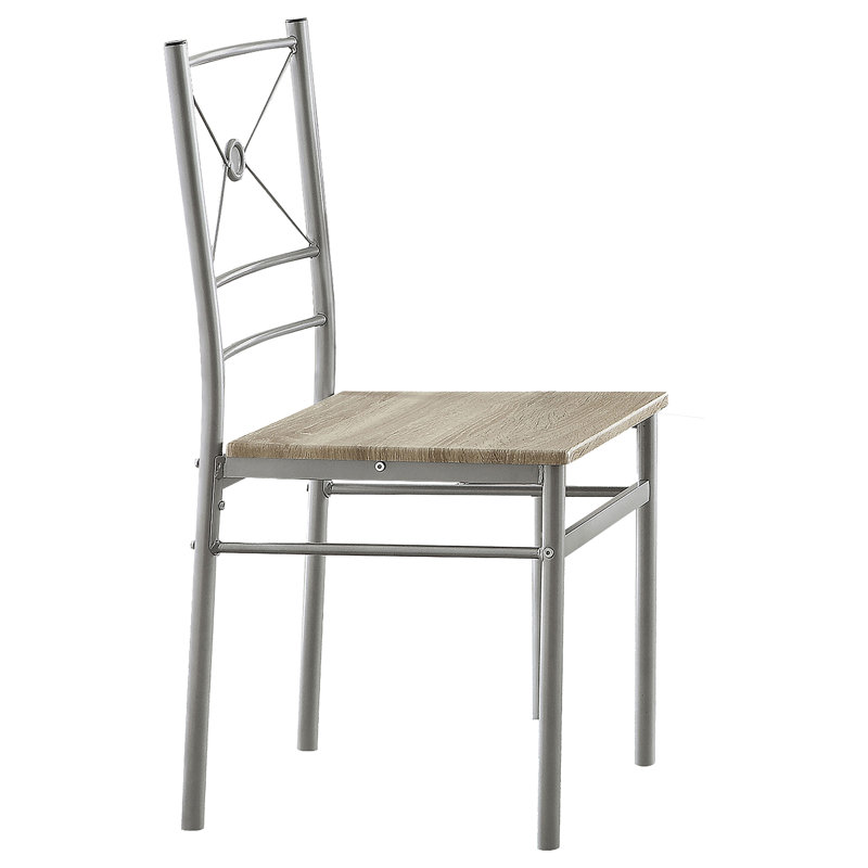 Ensemble de table de salle à manger 5 pièces Anna Bronze foncé, Beige/Argenté