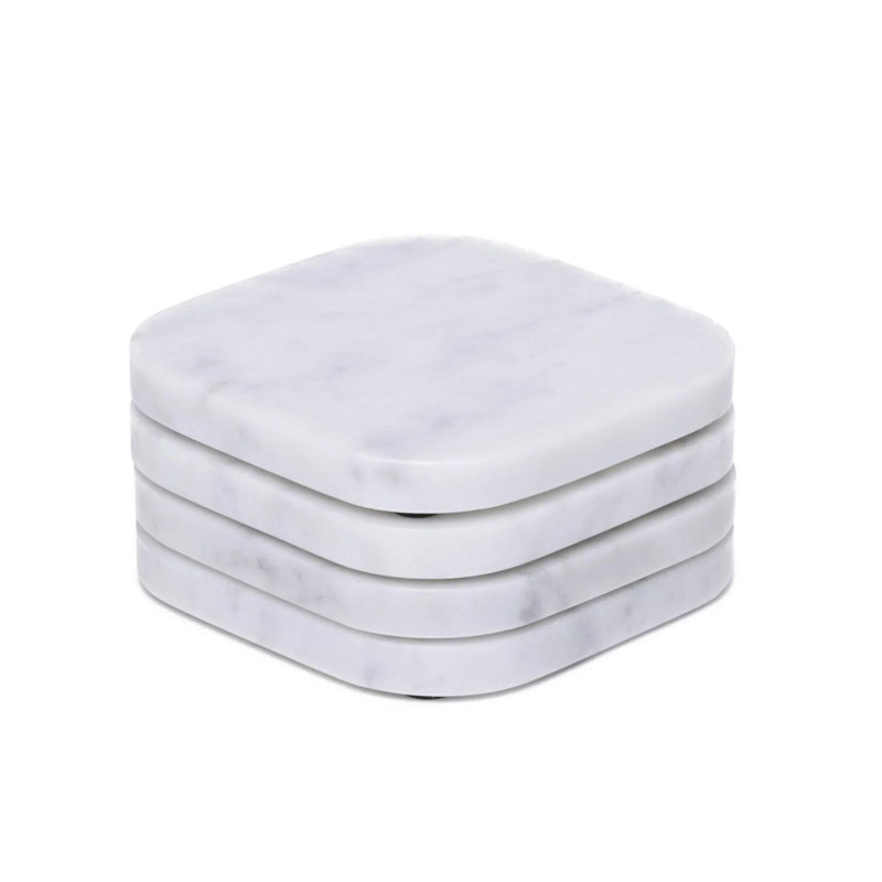 Marble Square 4 Piece Coaster Set