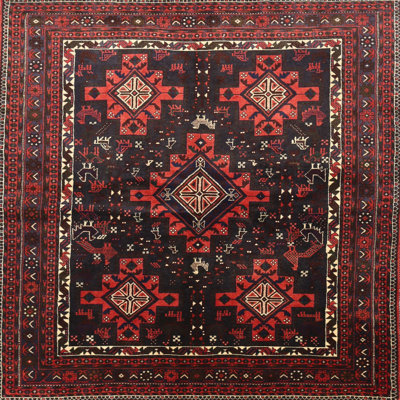 Tapis à motif oriental rouge / noir