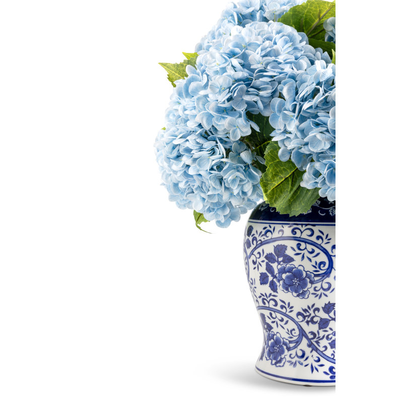 Cultivated Interiors Realtouch - arrangement d'hortensias, Bleu