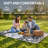 Black and White Floral Outdoor Rug, Waterproof PP Camping Mat, Reversible Washable Non-Slip Picnic Rug for Patio, Garden, Beach and RV-302973482
