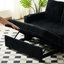 Canapé-lit convertible en velours côtelé noir, 2 fonctions, 1 angle réglable, ports, poches latérales, porte-gobelets pour petit salon, lit en velours côtelé, rangement, espace-1886340068
