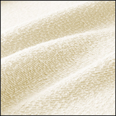 Canapé modulaire à 2 places en tissu Boucle avec accoudoirs en forme de coquillage, repose-pieds amovible et pieds cylindriques