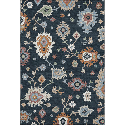 Premium Machine Washable Prisco Black Rug