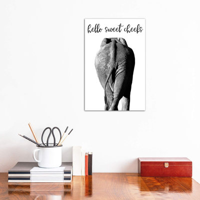 Elephant Bum 1 Piece Wrapped Canvas Wall Art