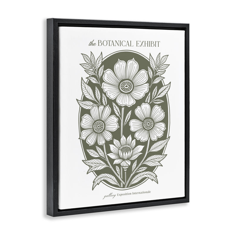 «Rounded Country Blooms», art mural encadré sur toile flottante, H 21 po x l 17 po, Cadre flottant noir de jais