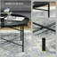 Table ronde florale martelée en métal 24 po - Patins réglables, table basse / d'appoint polyvalente pour le salon / la chambre à coucher