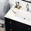 Meuble-lavabo à dossier 4 po de hauteur - 37 po blanc pour salle de bain marbre avec veines, dosseret, trou de robinet pré-percé, égratignures, pierre frittée-1046093963
