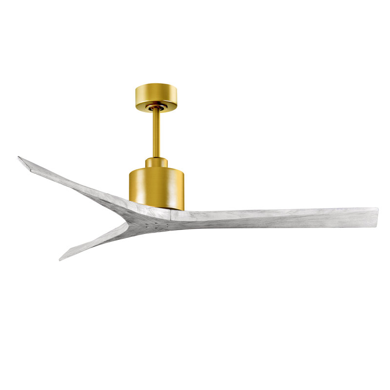 Mollywood - 42" Ceiling Fan - Textured Bronze Finish - Matte Black Blades, Brushed Brass, 42", Barn Wood Tone